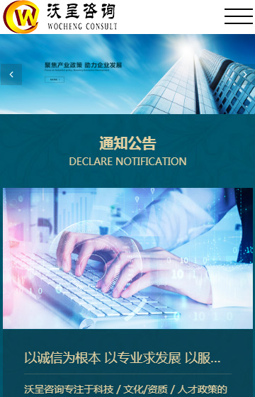 沃呈企業管理咨詢網站案例圖片0