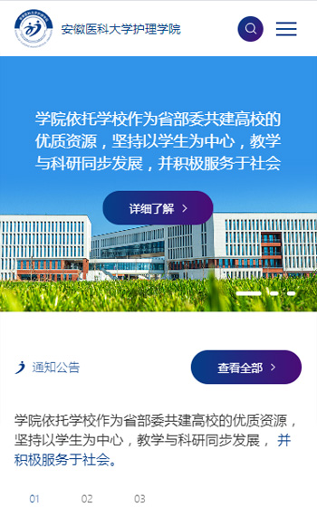 安徽醫科大學護理學院網站案例圖片0